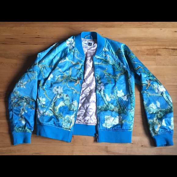 Vans Jackets & Blazers - Vans Van Gogh Museum Almond Blossom Satin Bomber